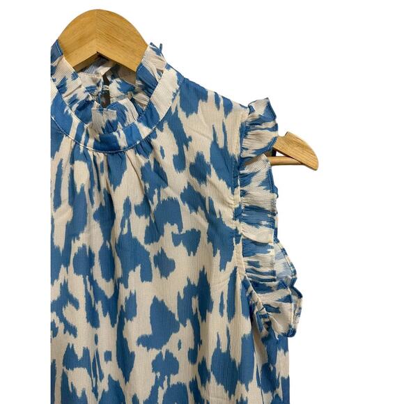 Pinch Maria Women's‎ Blue Feminine Shift Lined Ruffle Dress Size Small NWT - Picture 6 of 8